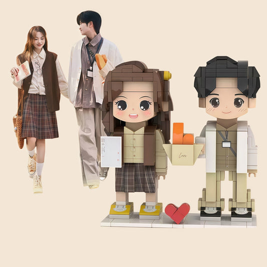 Custom Building Block Double Figure For Birthday Gift - Oneiretro