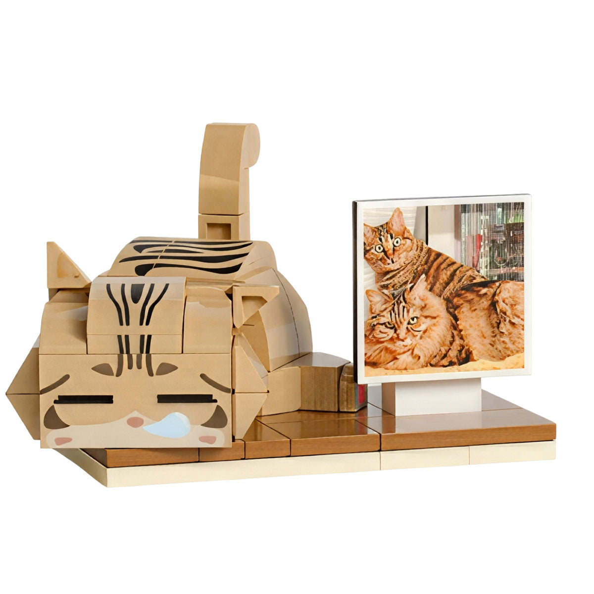 Custom building block cat figurine gift set – personalized birthday gift for cat lovers