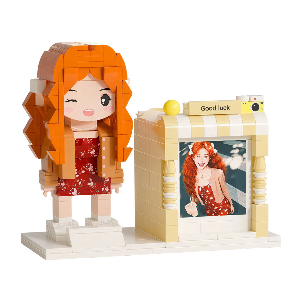Custom building block pencil holder from photo – personalized desk organizer gift for office